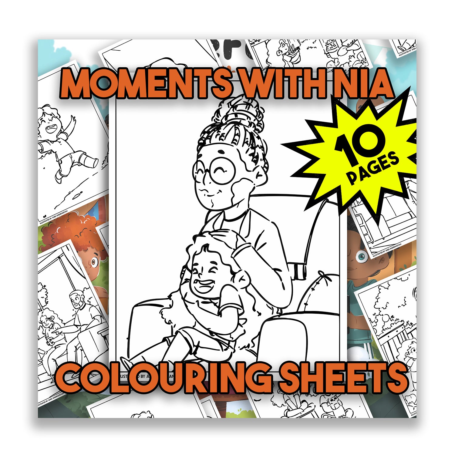 Moments with Nia Mini Colouring Pack: Nia's Family