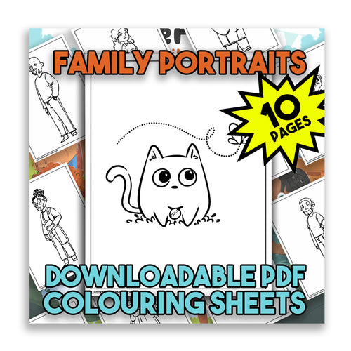 Family Portraits Mini Colouring Pack (Digital Download): Nia's Family